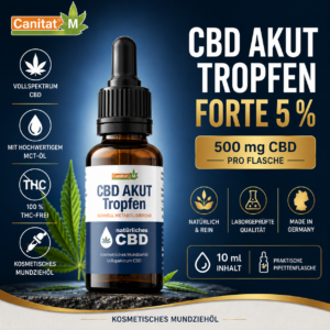 CBD Tropfen, CBD Öl, CBD AKUT Tropfen, Vollspektrum CBD, CBD Mundziehöl, CBD Tropfen 5%, CBD Tropfen 10%, CBD Tropfen 15%, CBD Tropfen 20%, CBD Tropfen 25%, THC-freies CBD, CBD mit MCT Öl, CBD Pipettenflasche, hochwertiges CBD, Canitat M CBD